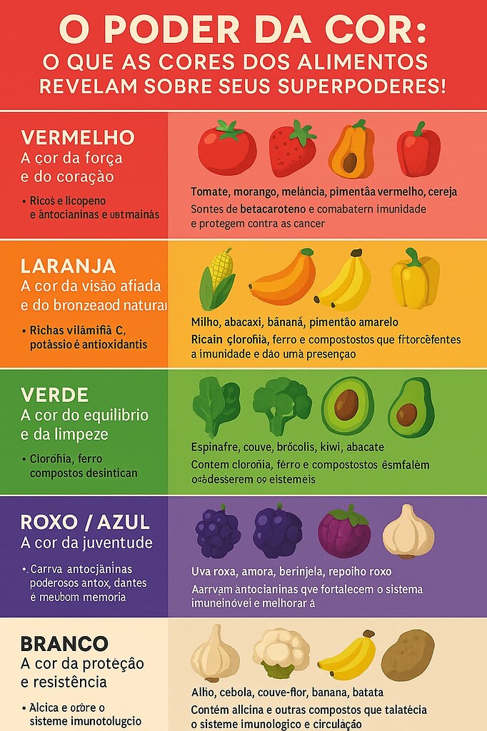 cores dos alimentos