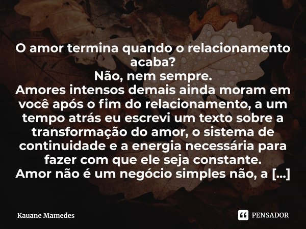 amor não é suficiente para manter relacionamento