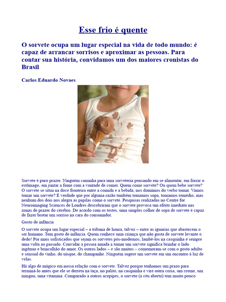 história do sorvete