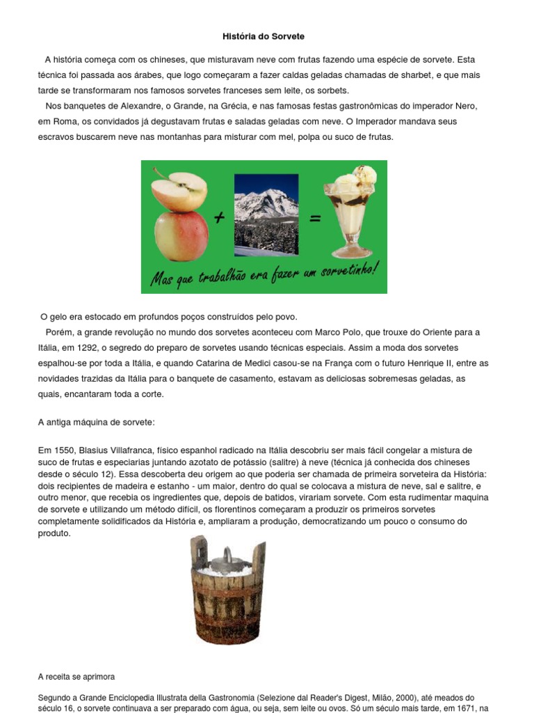 história do sorvete