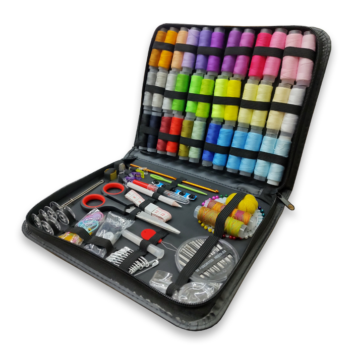 Armazenamento criativo para linhas de costura