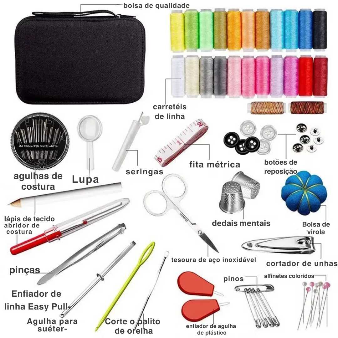 organização de kit de costura