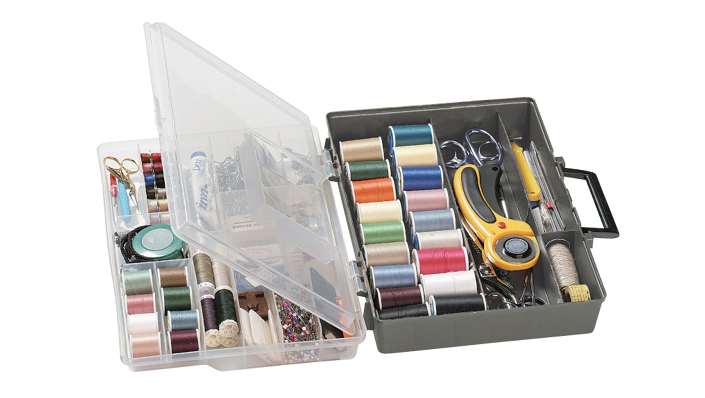 Armazenamento criativo para linhas de costura